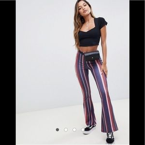 ASOS striped flare bell bottom hippie pants and matching crop top